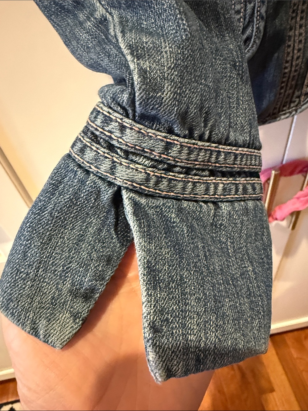 2005 GAP puff sleeve Denim Jacket with Braid Trim Y2K - Picture 2 of 8